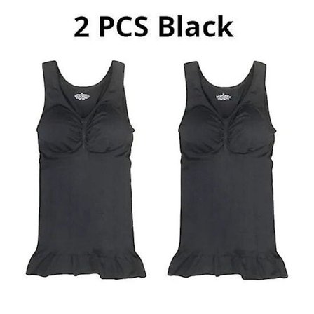 2 stk. Formande Slim Up Lift Plus Size BH Undertrøje Dame Kropsformer Aftageligt Formende Undertøj Slankevest Korset Shapewear 2 stk. sort S
