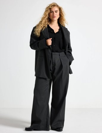 Lindex Nålestriper Bukser - Grey - 36