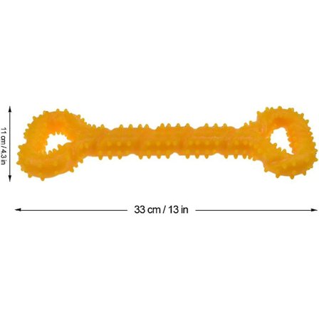 Tug-of-war-resistent tuggben i gummi för hundar, 13 tum