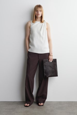 COS Women's Top De Lino Con Detalle Retorcido in Blanco