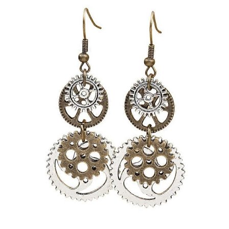 Steampunk Metall Dubbla Kugghjulsörhängen Smyckespresent för Fest