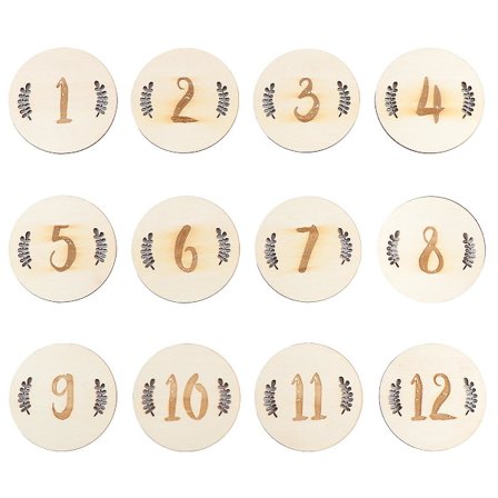 12 kpl vauvan lahjat puinen virstanpylvät kortteja kuukausittain virstanpylväs