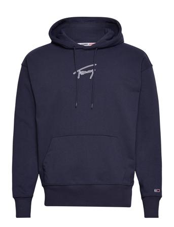 Tjm Rlxd Signature Hoodie Hoodie Trøje Navy Tommy Jeans