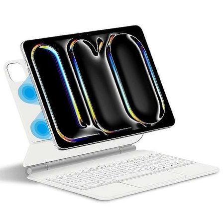 För iPad Pro 13 (2024) Magnetiskt Flytande Bluetooth-Tangentbord + Läder Tablet Fodral