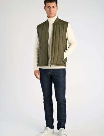 Lindbergh Quilted Waistcoat - Khaki green - XXXL