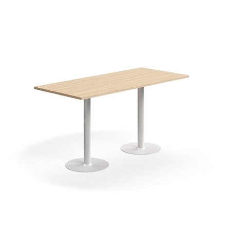 Bar table VERTICUS, 1800x800x900 mm, oak/white