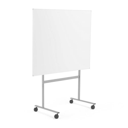 Mobil whiteboard med magnetisk glasemalj - 1200x2000 mm - Vit