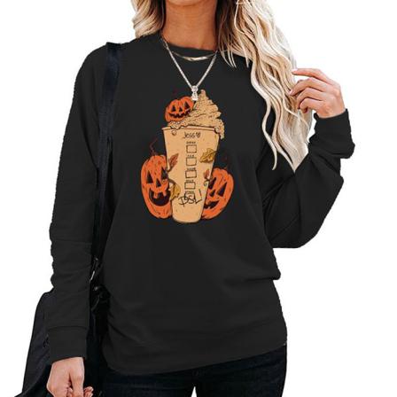 Kvinnor Halloween Tröja Med Rund Hals