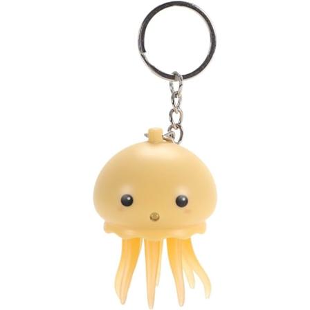 Lysende Vandmænd Nøglering Vedhæng Luminous Lyd Nøglering Charm Sød Dyr Lysende Nøgleringe Nyhed Nøglering Taske Dekoration Yellow