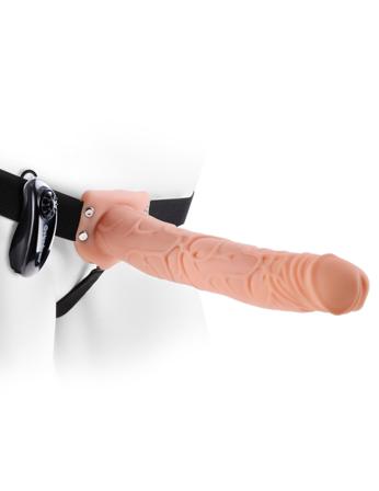 28cm Vibrating Hollow Strap-On - Vuxen.no - Dobbel penetrering, sexstillinger, fingervibrator, strapon, sengetøj & strippstenger.