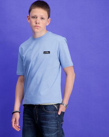 Les Deux Patch T-Shirt Niebieski T-shirty Chłopiec - Kids Brand Store