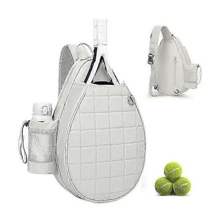 Laadukas tenniskassi, tikattu tennisreppu johon mahtuu 2 mailaa, vedenpitävä Crossbody Sling Pickleball -kassi naisille, miehille ja nuorille