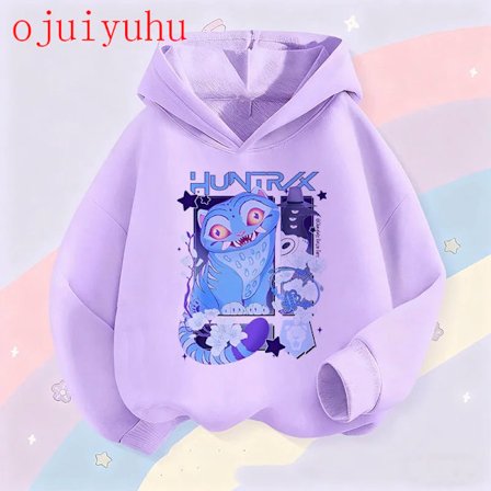 Fan Gave hettegensere Barnehettegenser Manga Barn Kpop Demonjegere Barnegenser Søt Tiger Harajuku Hettegenser for Gutter Jenter