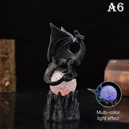 Fargeskiftende Lava Resin Base Dragon Statyer Luminescent Holy Dr A6 onesize