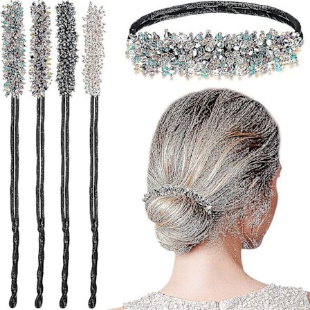 4 stk. Rhinestone hårbolle maker magisk hårstyling Deft bolle elegant nem bolle maker kompatibel med hår flerfarvet praktisk frisure værktøj Diy