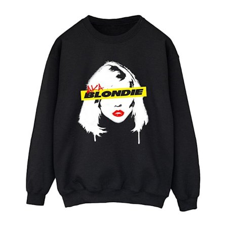 Blondie Dam/Kvinnor Ansikte Graffiti Sweatshirt S Svart