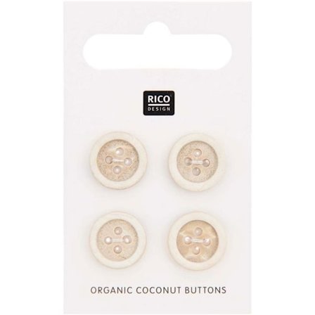 4 kokosknappar - 13 mm