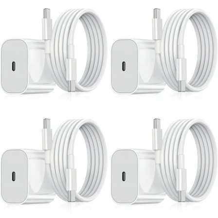 4-pak - Oplader til Samsung - Hurtigoplader - Adapter + Kabel 20W Hvid one size (NT) 4-Pak Samsung 4-Pak Samsung 4-Pak Samsung