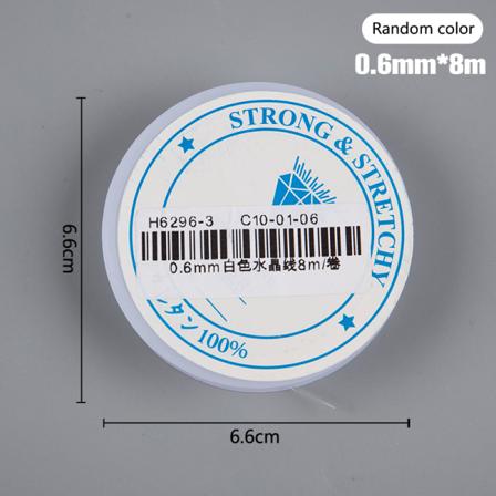 Hvid Transparent Stretch Elastisk Crystal Line Beading Rope Str 0.6mm*8m