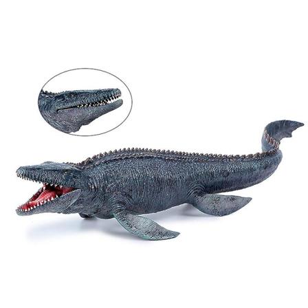 Stor Mosasaurus-leke, realistisk dyphavsmonster i plast [GL] Gray 38*11*6.8cm