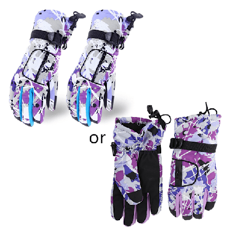 Voksen Vinter Varme Vandtætte Sne Ski Handsker Farverige Graffiti trykt Termisk plys foret skridsikre snowboard vanter