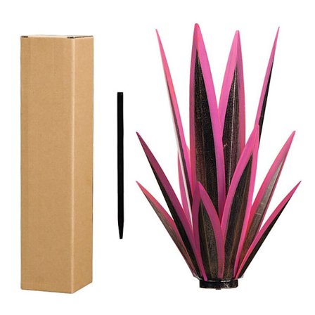 Tequila Rustic Sculpture Metal Agave Plant PINK