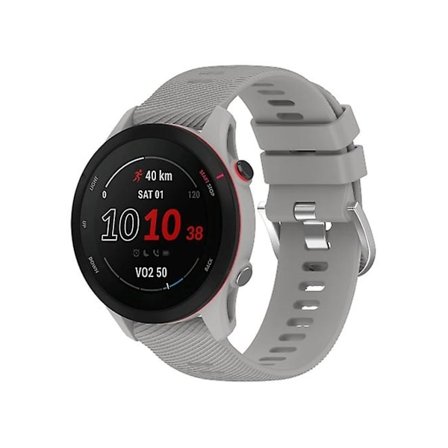Rem för Garmin Forerunner255 22Mm Korsstruktur Silikon Armbandsur Rem Ljusgrå