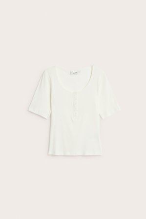 Kappahl | Prążkowany top | Offwhite