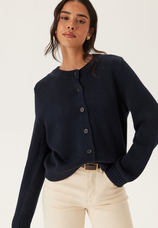 SELECTED Slfivy Ls Knit O-neck Cardigan Dark Sapphire Klær