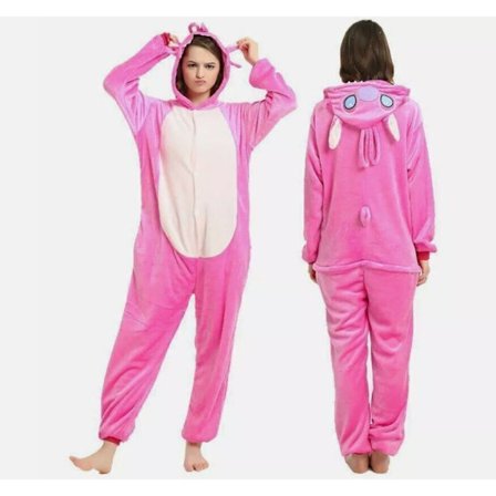 Sininen Stitch Sarjakuva Eläin Pyjama Yöasut Juhla Cosplay Puku Lapsi/Aikuinen Pinkki Stitch-tfrf