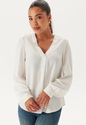 BUBBLEROOM V-neck Front Pleat Blouse M White Bluser & Skjorter Dam