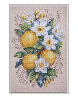 Broderikit Billede Citron Blomster - Abris Art