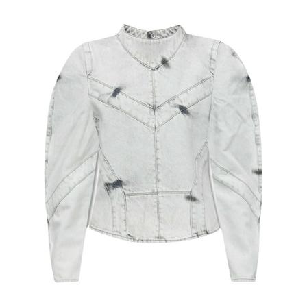 Iro, Denim top Grijs, Dames, Maat:M,Katoen