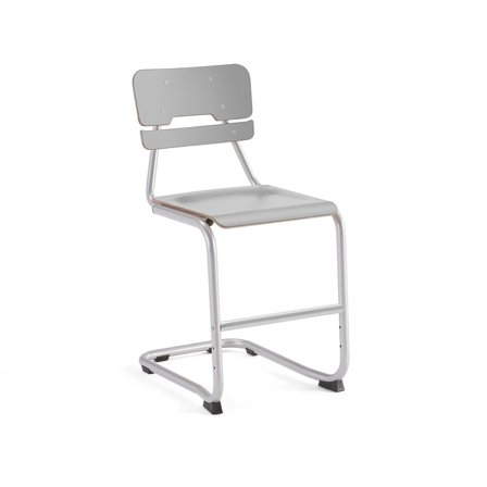 Classroom chair LEGERE II, H 500 mm, silver, grey