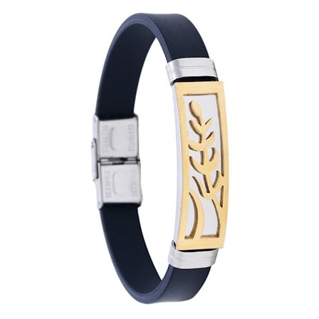 Fashionabla män silikonarmband Enkel handgjorda blad armband present