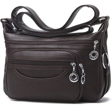 Dame Crossbody Bag, Cusual Multi-Pockets PU Lær Håndveske Sho