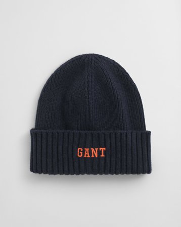 GANT Teenager Graphic Beanie aus Baumwolle (S-M) Marineblau