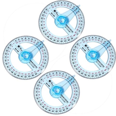 4 stk. 360 graders gradskive sirkel gradskive linjal svingarm