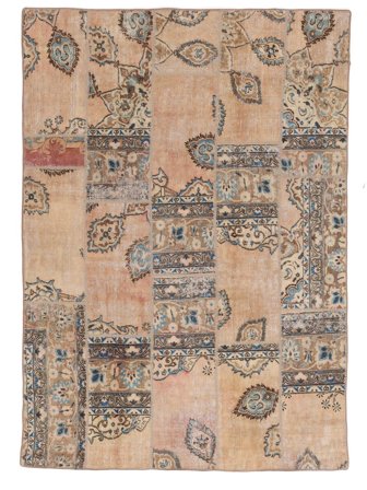 Hand Knotted Persian Patchwork Rug 172X244 Brown/Orange