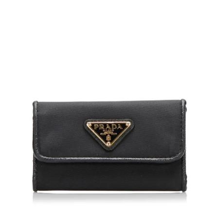 Prada Vintage, Pre-owned Nylon key-holders Zwart, Dames, Maat:ONE Size