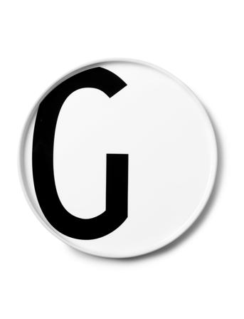 Porcelain Plate A-Z White Design Letters