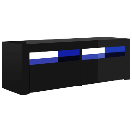 Vidaxl Tv-bänk Med Led-lampor Högglans Svart 120x35x40 Cm Svart