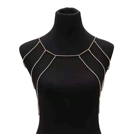 Body Chain Smycken Silver Lace Multi lager tofs halsband