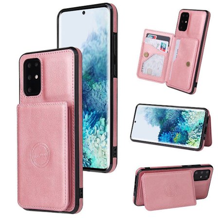 Etui til Samsung S21 FE Rose Gold Multifunksjonelt flip-kort magnetisk lommebok