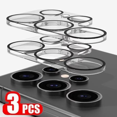 3 ST Böjt Kameralinsskydd Glas För Samsung Galaxy S25 S24 Ultra Plus Kamerafilm S24 Ultra S25 Plus S25Ultra Linsglas