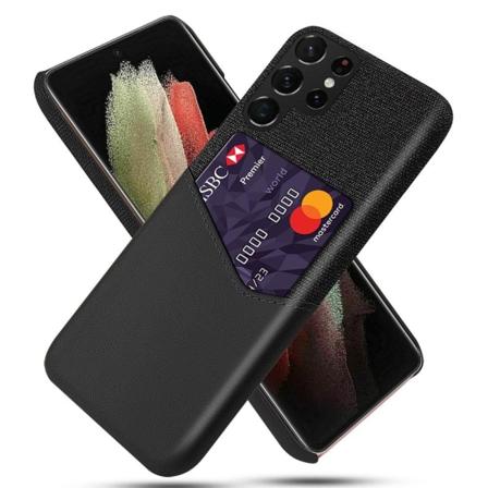 Bofink Samsung Galaxy S22 Ultra Card Suojakuori - Musta Black