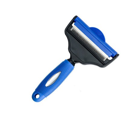 Husdjursvårdskam med raka blad (blå)