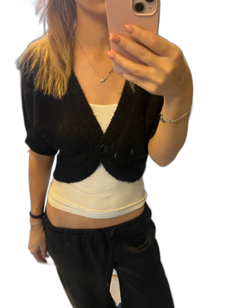 Svart croppad kofta från H&M