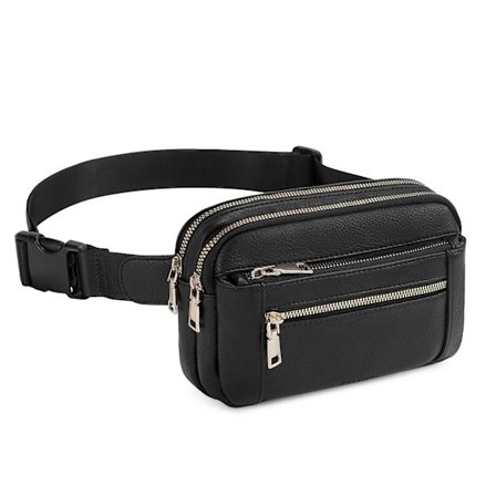Fanny Packs för kvinnor Cross Body Bag Läder Bältesväska Fashionable Midjeväska med justerbar rem Beige Brun