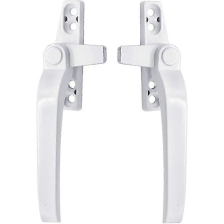 Vindueshåndtag - Par af universelle hvide udskiftningsvindueshåndtag i aluminium til højre/venstre hånd med lås til uPVC-vinduer og termoruder (hvid)